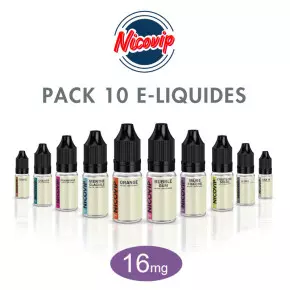 Pack 10 E-liquides Nicovip 16mg