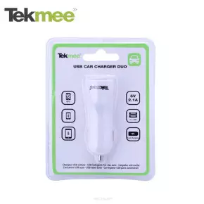 Prise Allume Cigare 2 ports USB 2A Tekmee blanc