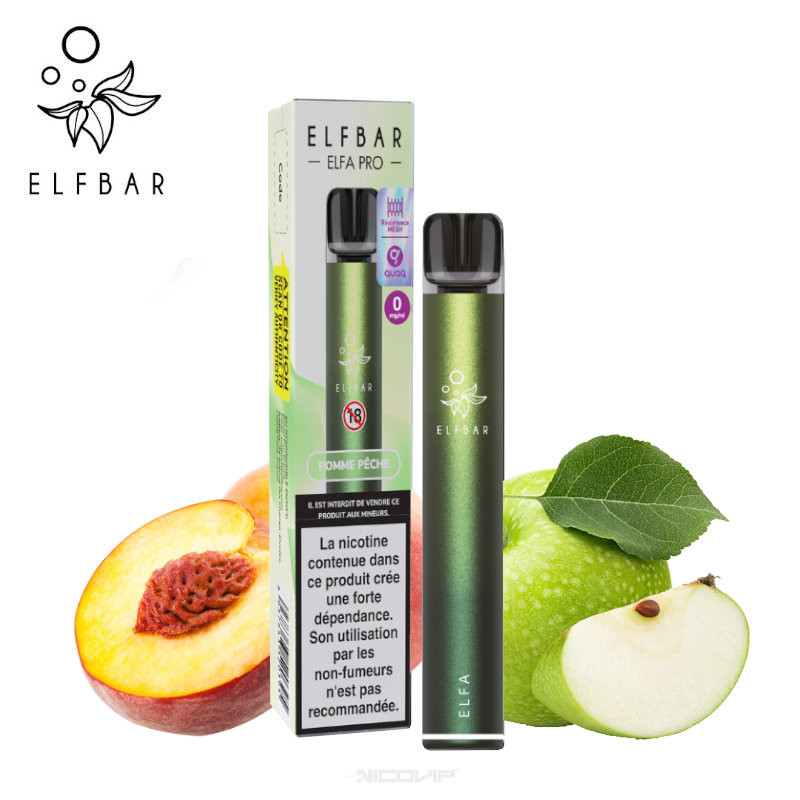 Kit Découverte Elfa Pro Pomme Pêche Elfbar - Sans nicotine