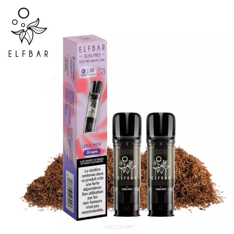 Pack 2 Pods USA Mix Elfa pro Elf Bar - Sans nicotine