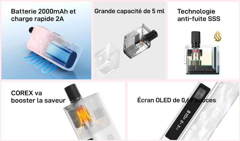 Kit Pod Apex Vaporesso caractéristiques